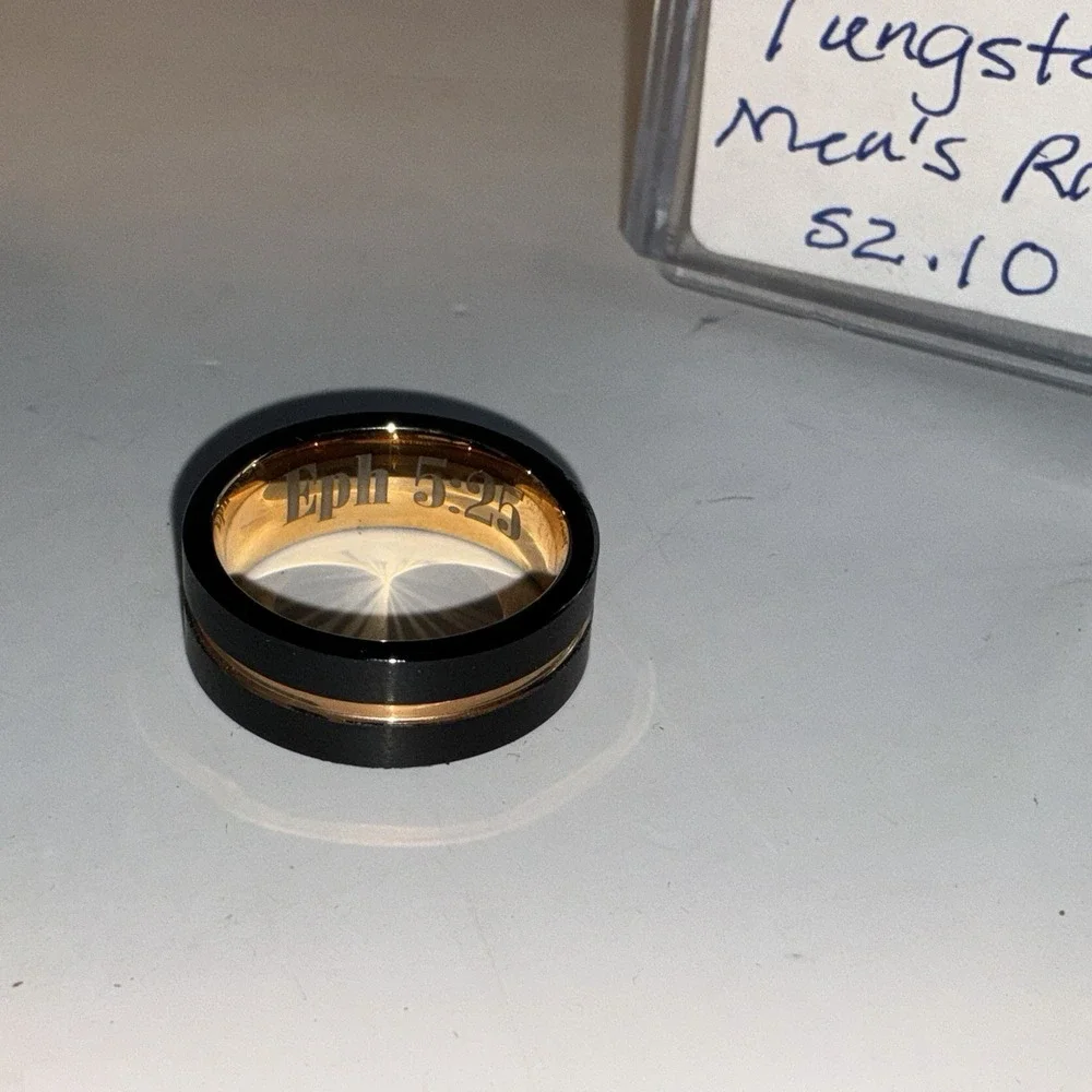 Tungsten And Carbide Mens Size 10 Ring Engraved Eph 5:25 Ring